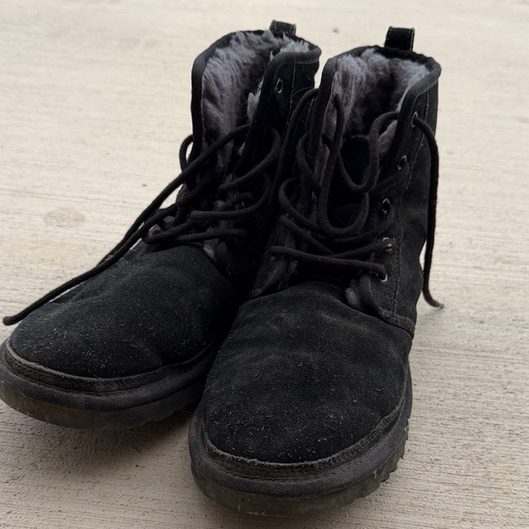UGG Classic Black Lace-Up Boots - Picture 3 of 3